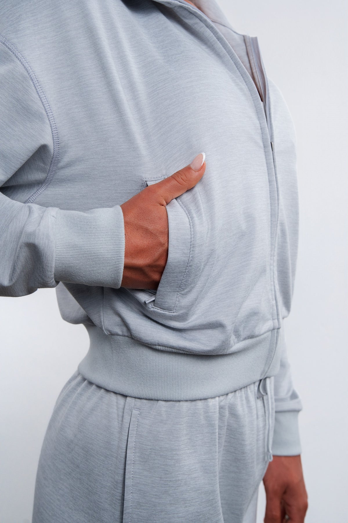 Vitality Marshmallow Zip Up Jacket - Stone Heather