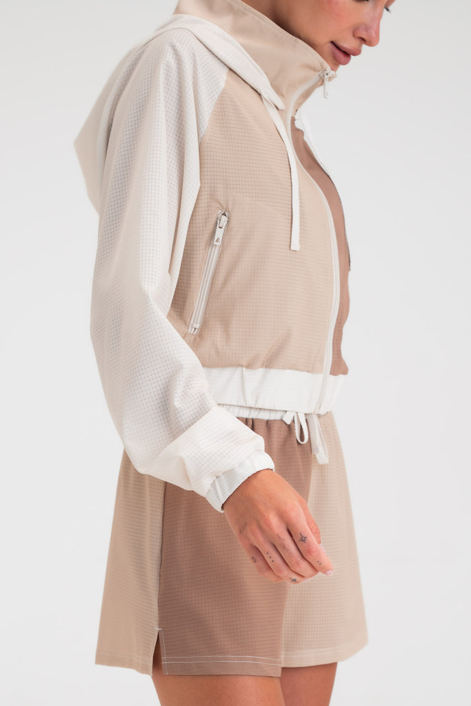 Vitality Drift Zip Windbreaker - Khaki Combo