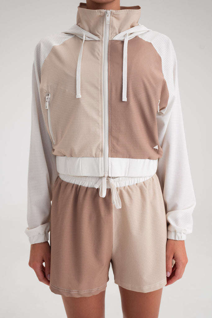 Vitality Drift Zip Windbreaker - Khaki Combo