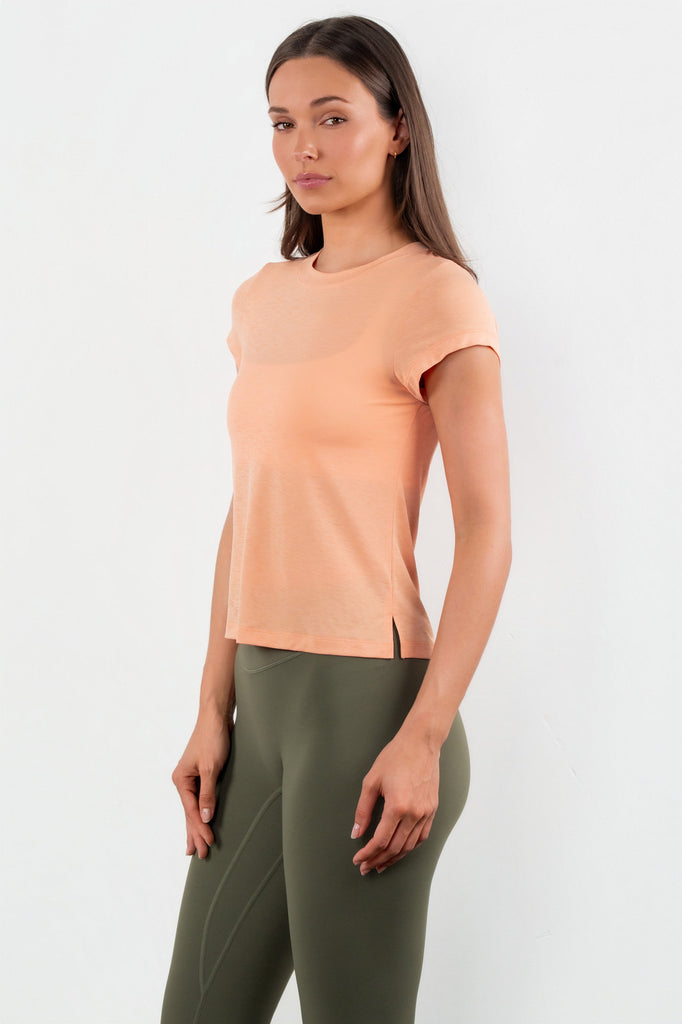 Vitality Flow Simple Tee - Light Peach