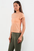 Vitality Flow Simple Tee - Light Peach