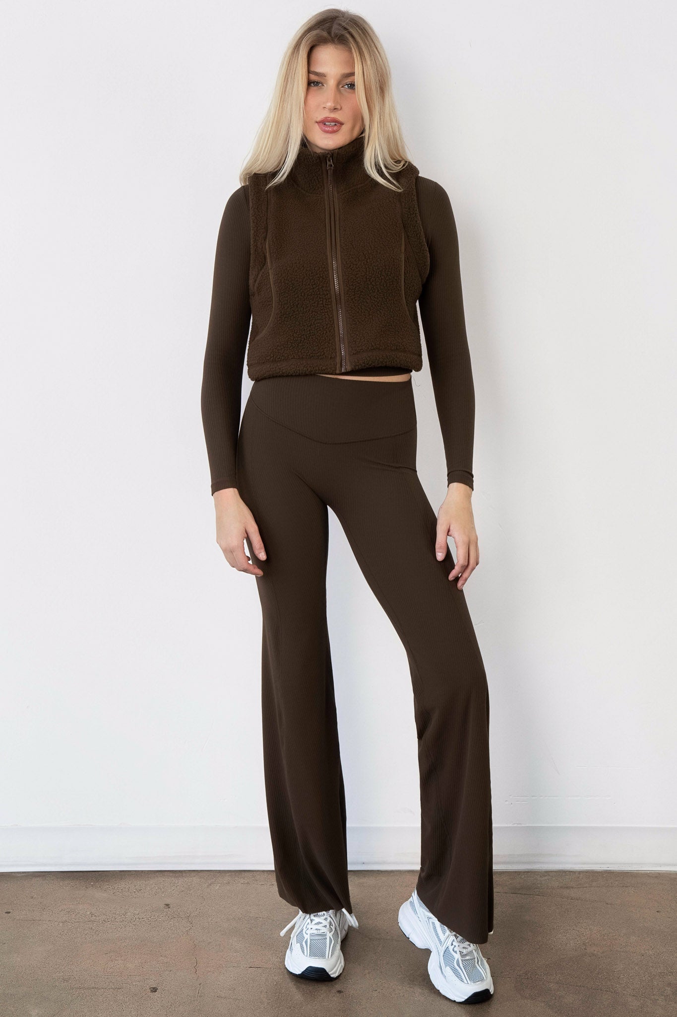 Vitality Polar Fleece Cropped Vest - Toasted Walnut Vitality Polar Fleece Cropped Vest - Toasted Walnut
