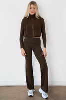 Vitality Polar Fleece Cropped Vest - Toasted Walnut