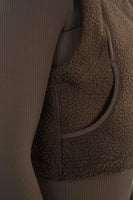 Vitality Polar Fleece Cropped Vest - Toasted Walnut