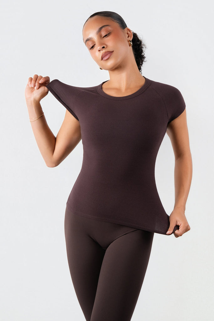 Vitality Basis® Raglan Tee - Espresso