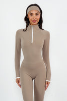 Cloud II™ Fitted Half Zip - Cashew Contrast