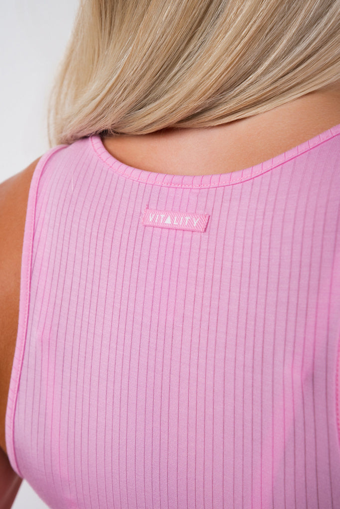 Vitality Float® Rib U Tank - Pink Frosting