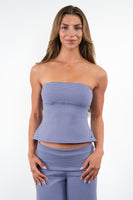 Vitality Microstripe Tube Top - Bluebird Microstripe