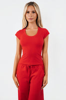 Vitality Basis® Scoop Tee - Poppy