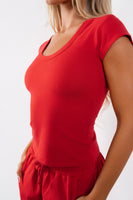 Vitality Basis® Scoop Tee - Poppy