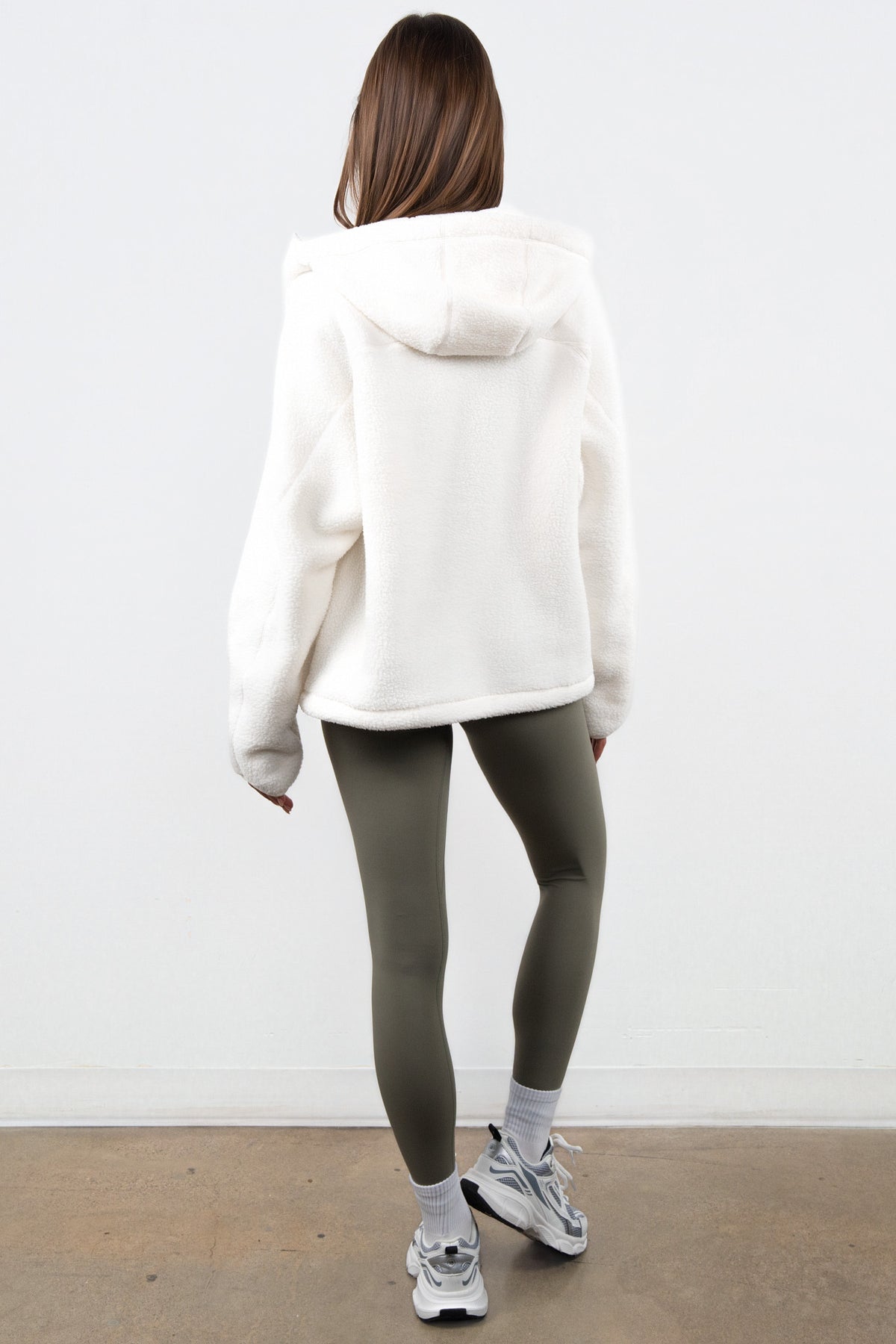 Vitality Polar Fleece Full Zip Hoodie - Egret
