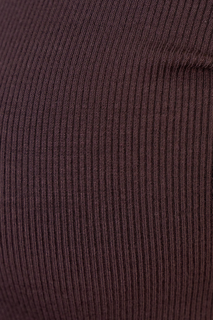Vitality Essential Rib Scoop Top - Espresso