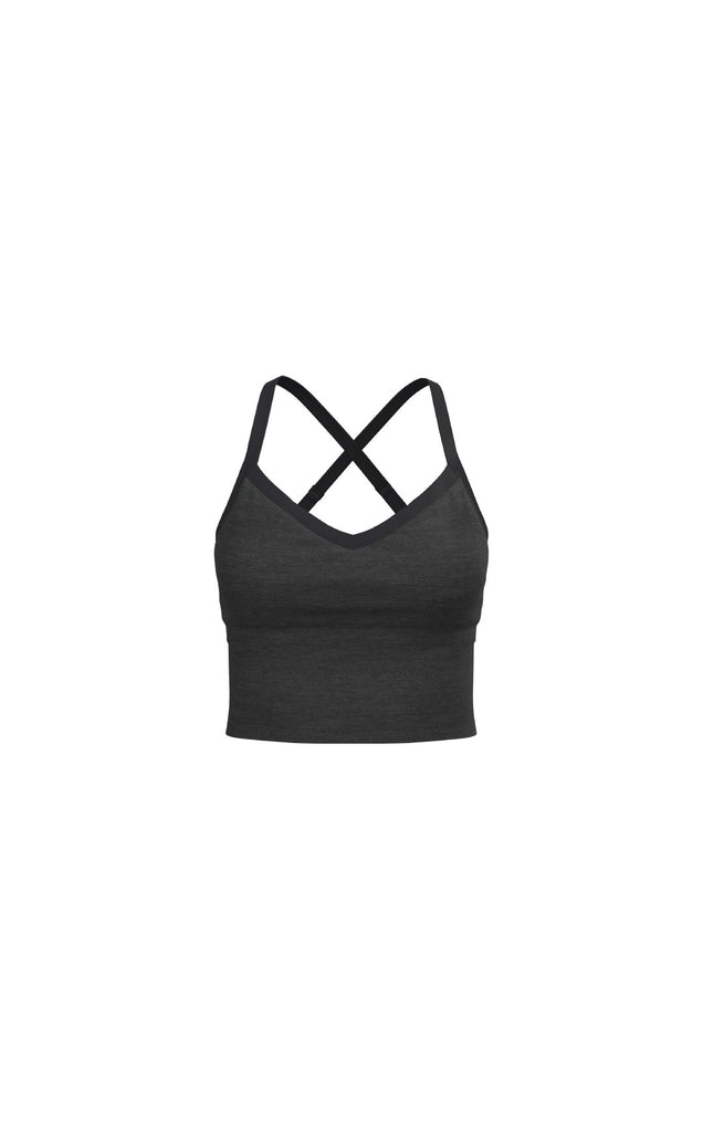HIIT halter top with square neck in grey marl