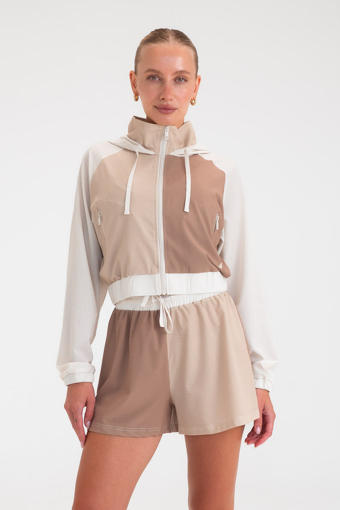 Vitality Drift Zip Windbreaker - Khaki Combo
