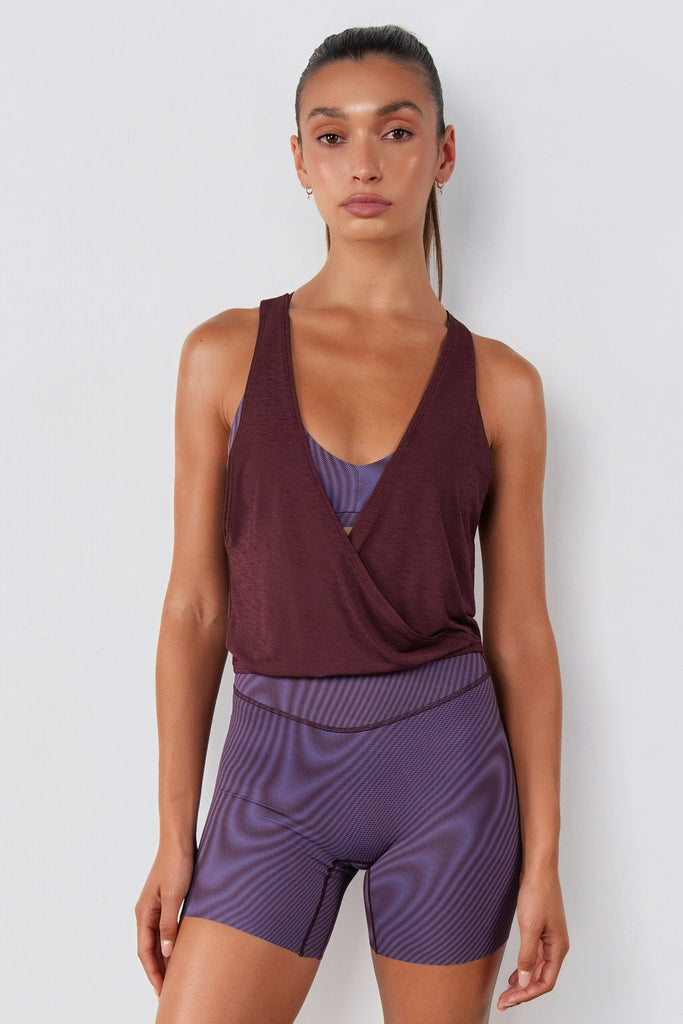 Vitality Flow Crossover Tank - Raisin