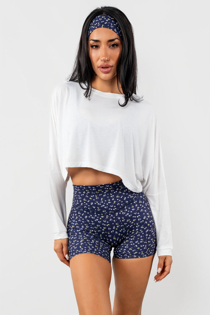 Vitality Flow Crop Long Sleeve - Snow