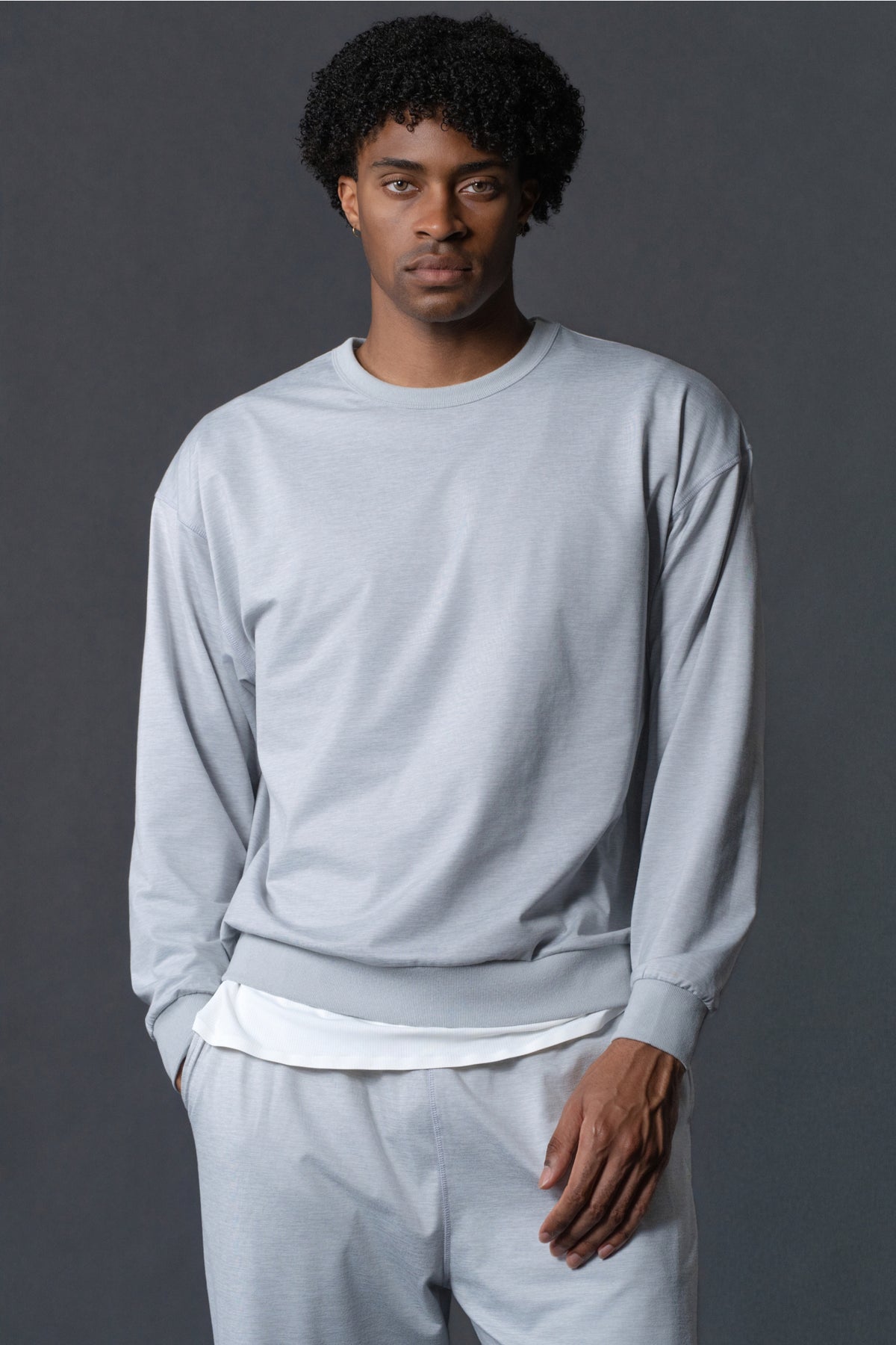 Vitality Marshmallow Men's Crewneck - Stone Heather