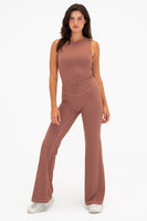 Cloud II™ Rib Cinch Wide Leg Trouser - Sepia