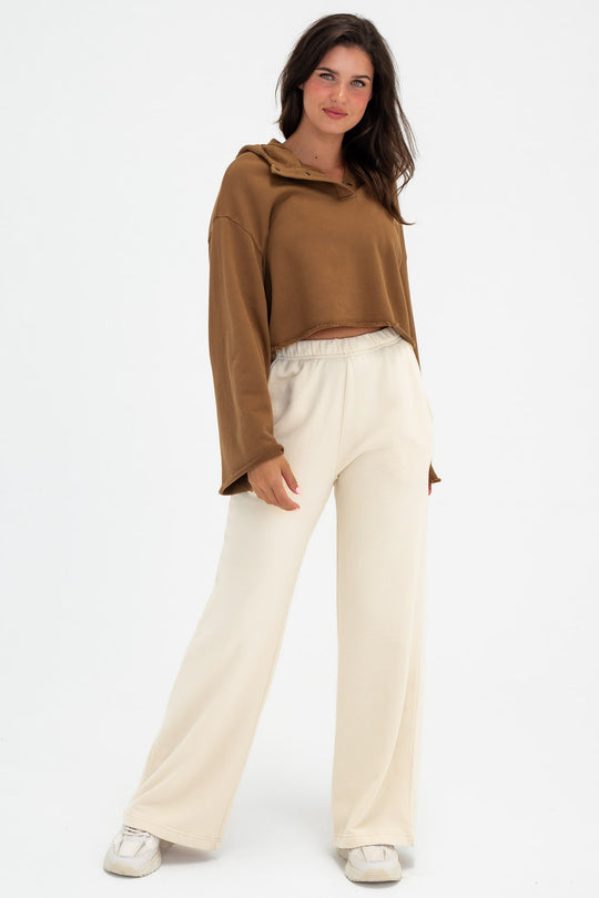 Vitality Homebody® Wide Leg Trouser - Ivory Washed
