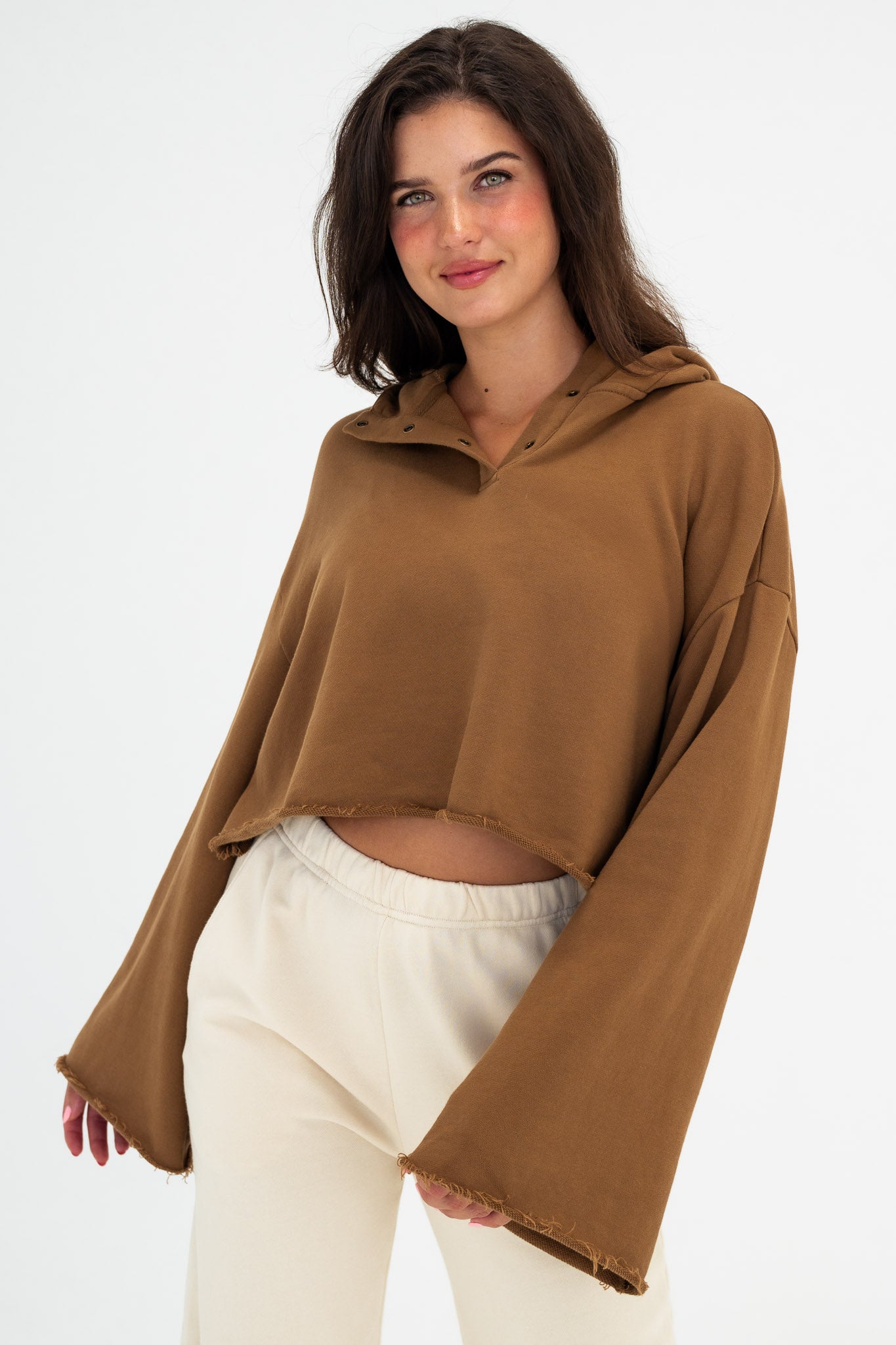 Vitality Homebody® Bell Sleeve Hoodie - Crocodile Washed
