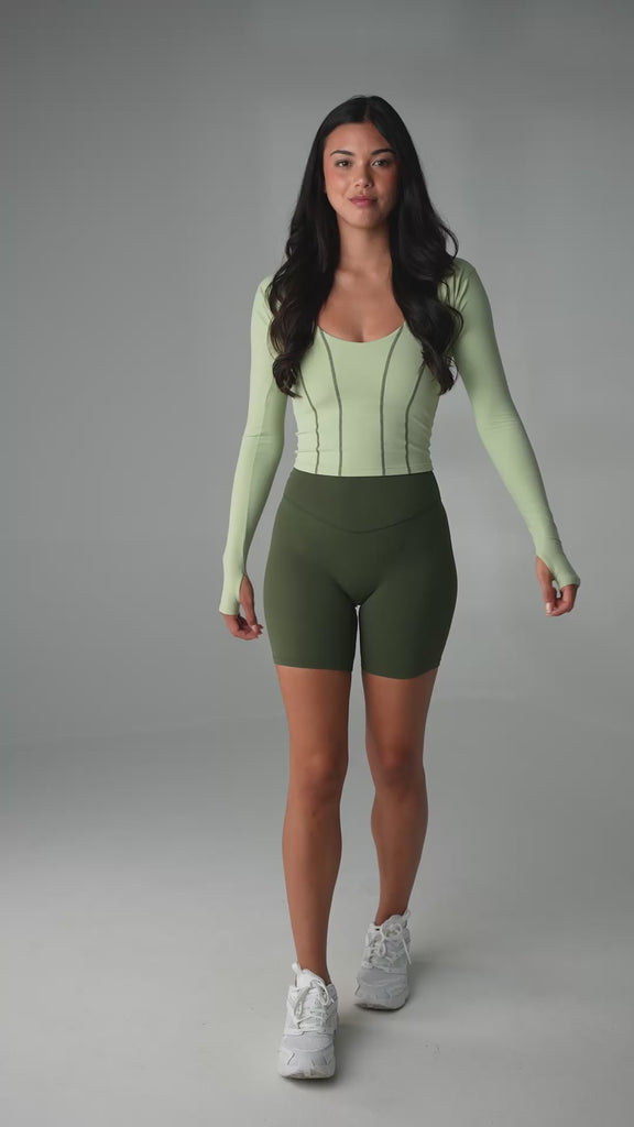 Cloud II™ Biker Short - Women's Olive Green Yoga Shorts – Vitality Athletic  Apparel