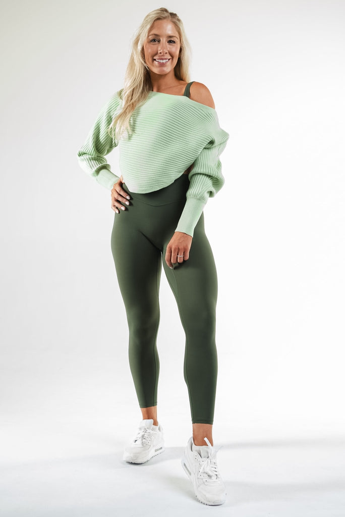 Vitality Ember Crop Sweater - Sage