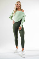 Vitality Ember Crop Sweater - Sage