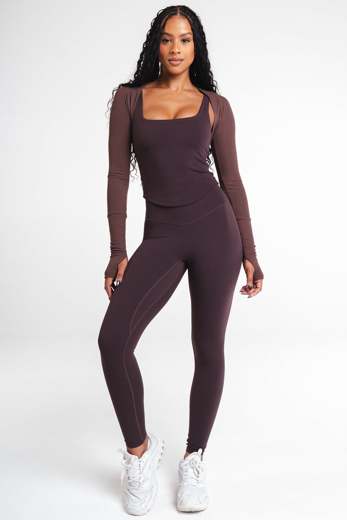 Vitality Easy Rib Shrug - Cocoa