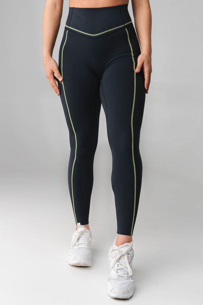 Vitality Activate Pant - Women's Black Leggings with Lime Contrast