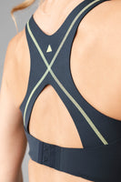 Vitality Activate Zip Bra - Midnight Lime Contrast