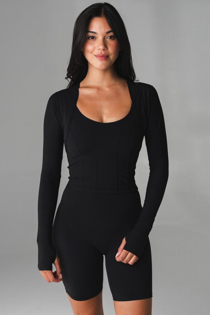 Express Bodycon Compression One Shoulder Long Sleeve Bodysuit Women's XL