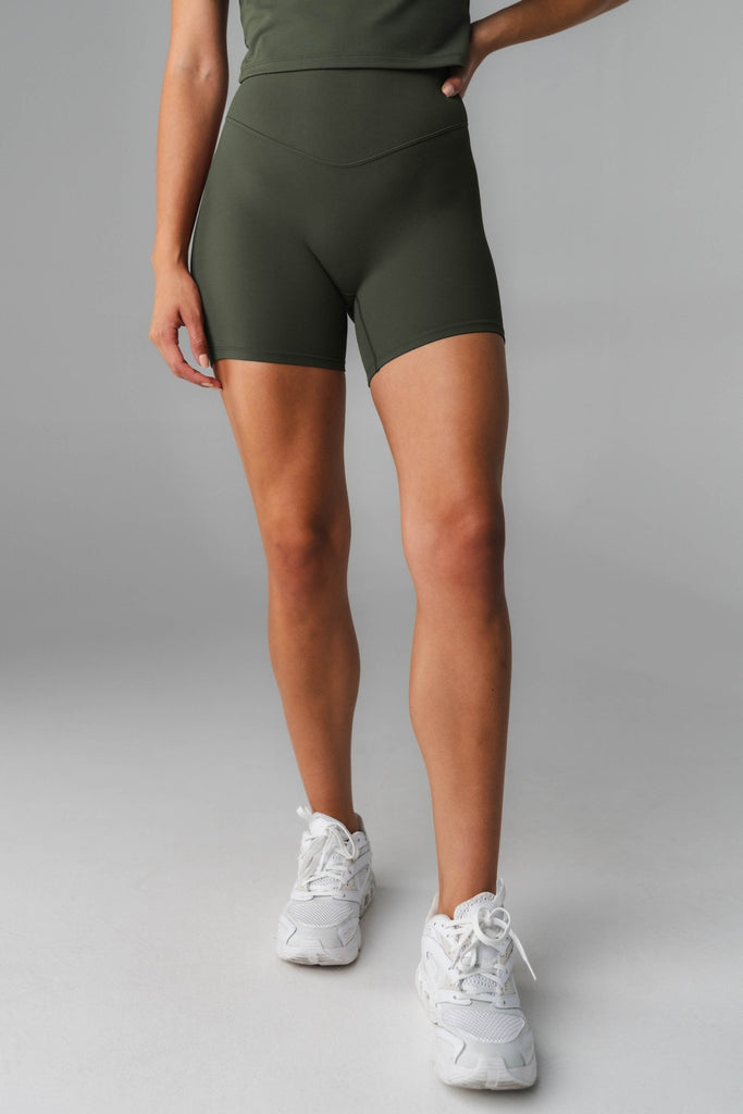 Cloud II™ Volley Short - Women's Olive Green Yoga Shorts – Vitality  Athletic Apparel