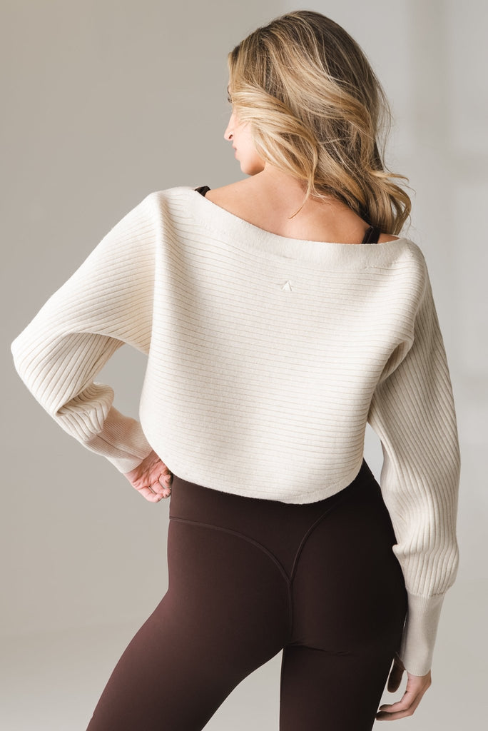 Vitality Ember Crop Sweater - Oat Marl