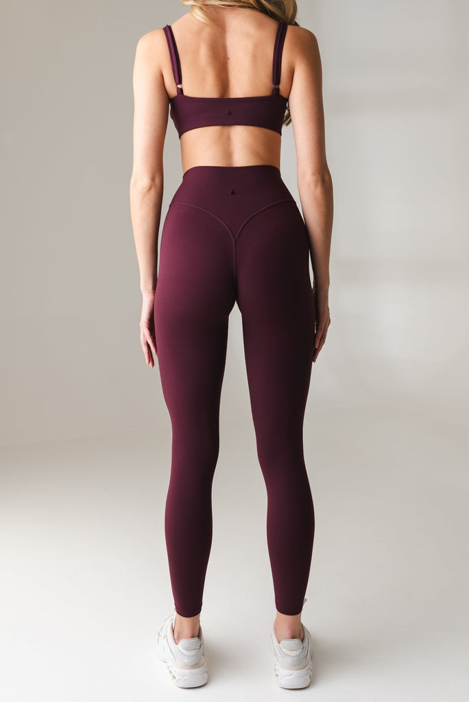 SALE! Maroon Red Cassi Mesh Pockets Workout Leggings Yoga