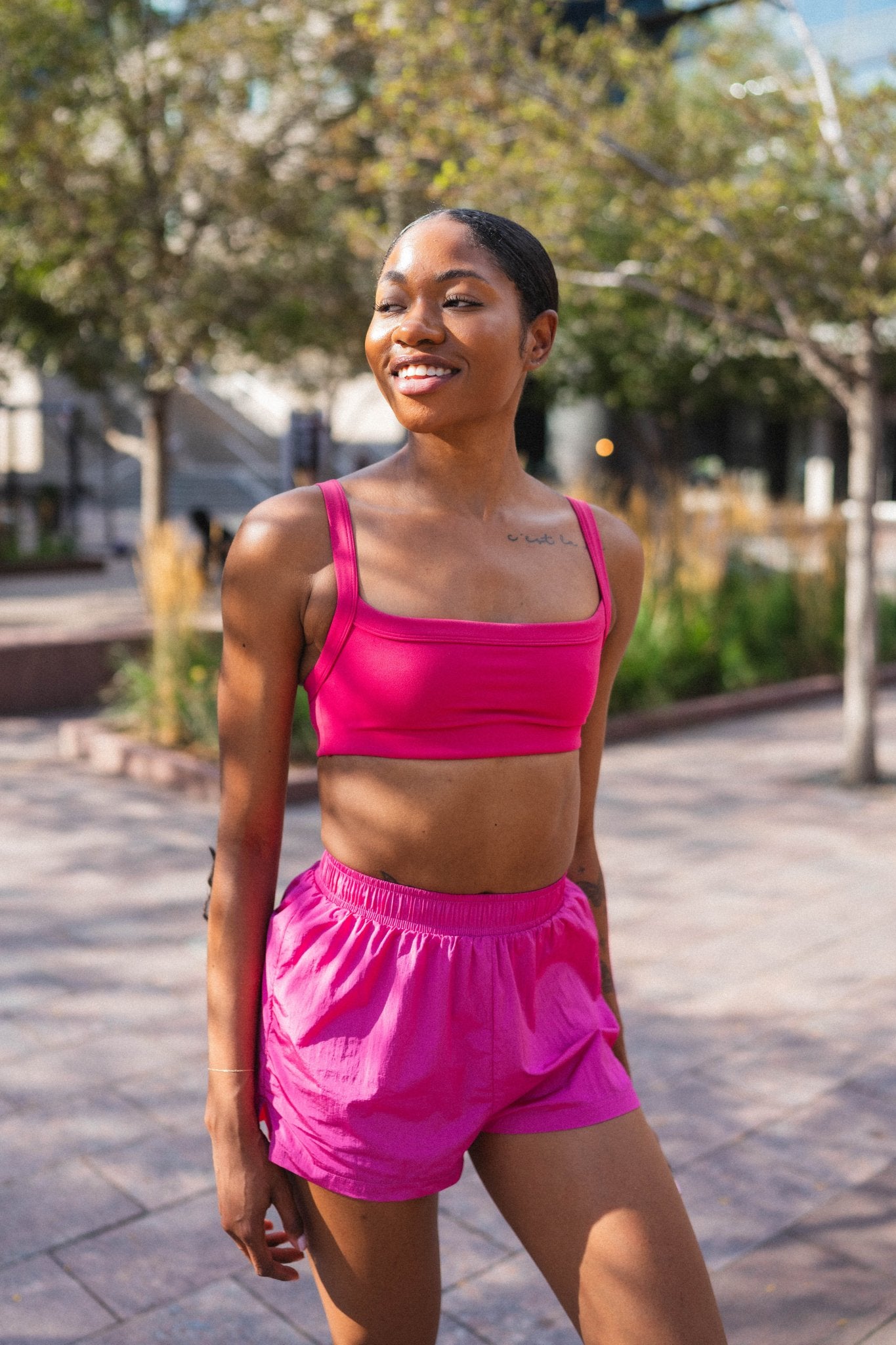 Light pink running shorts online