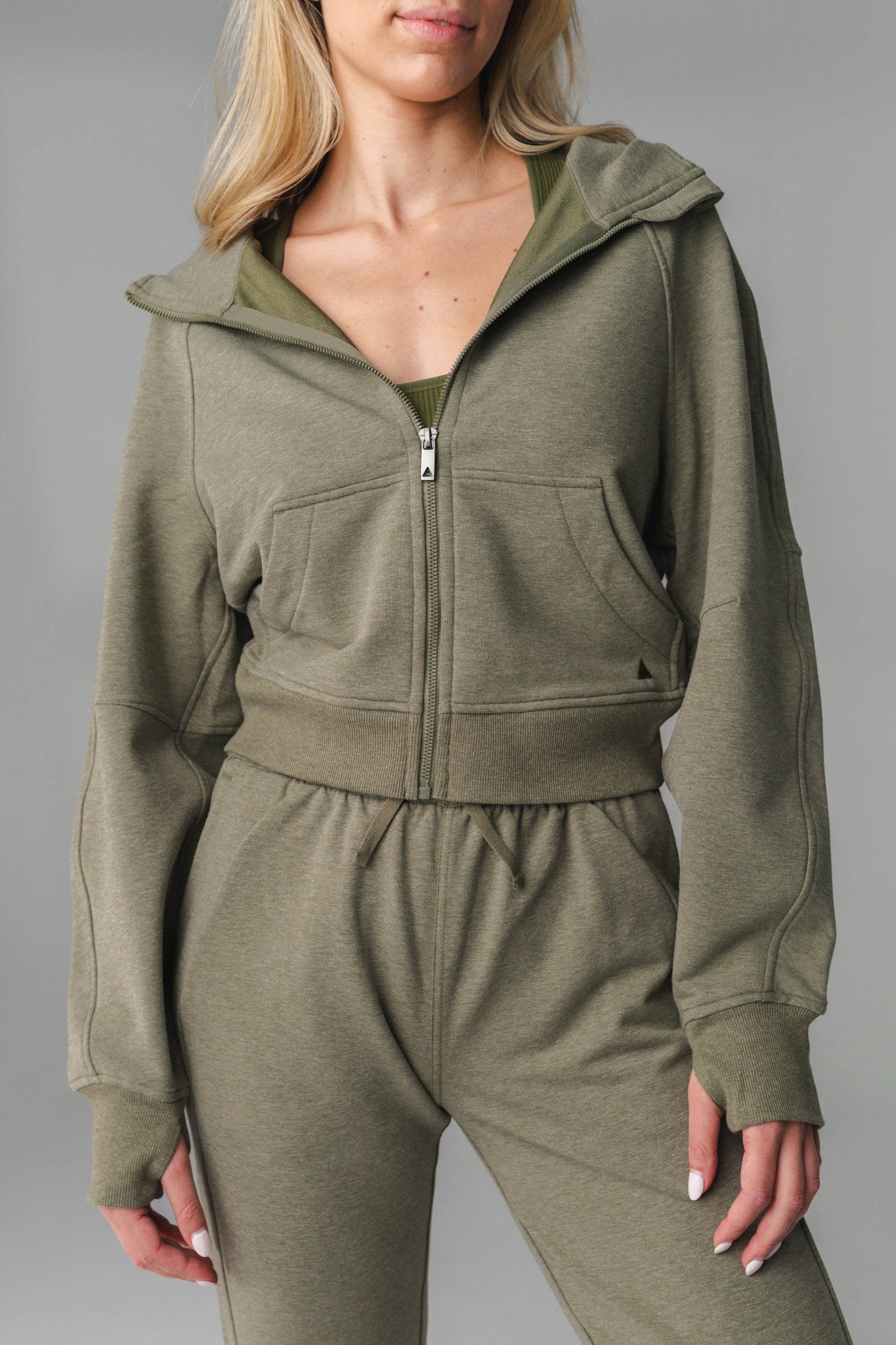 Vitality Studio Zip Women s Light Green Zippered Hoodie