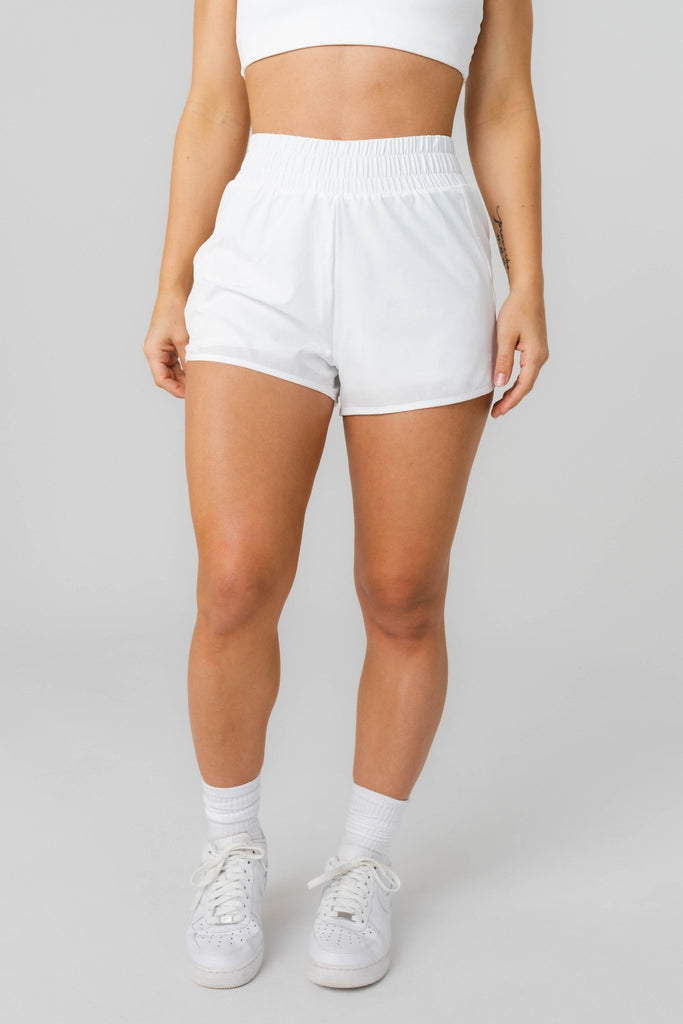 Breathable Solid Sports Shorts  Girls white shorts, White running
