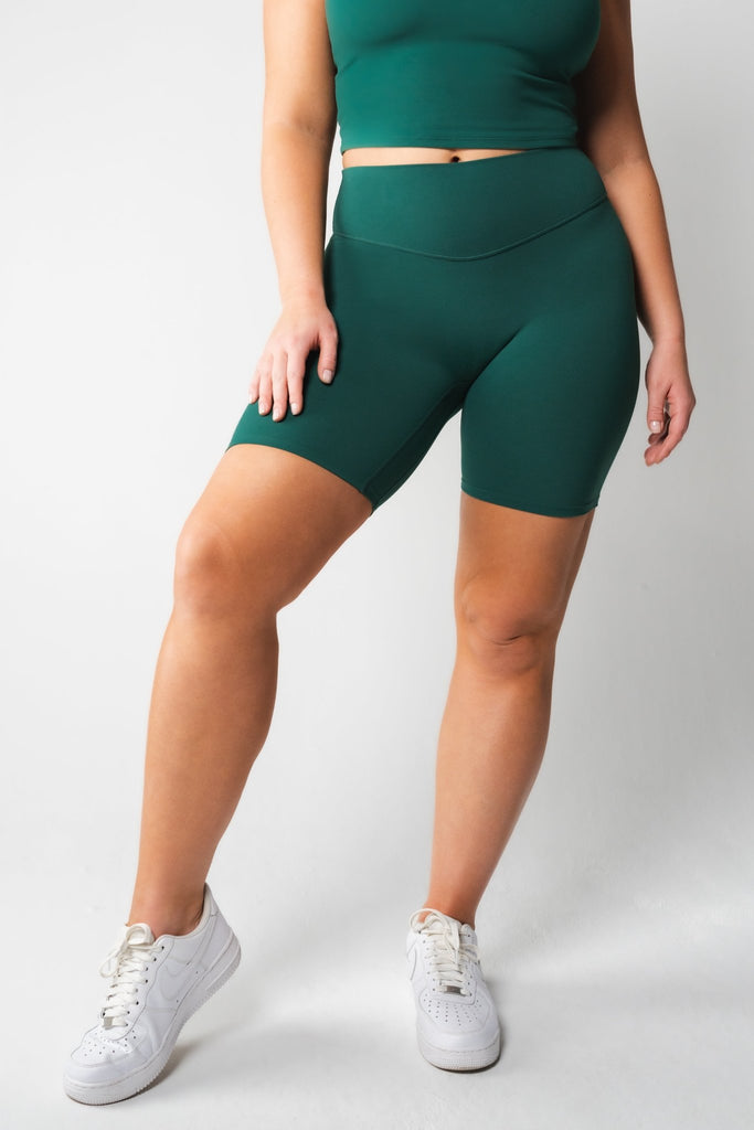 Cloud II Biker Short - Women's Green Yoga Shorts – Vitality