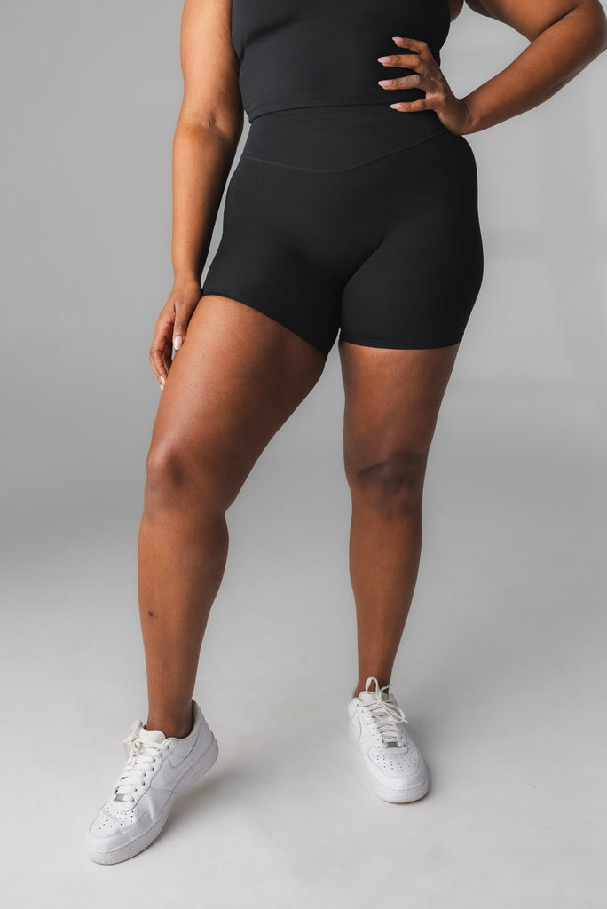 Women's Compression Biker Shorts - Running, Fitness, Yoga, Black, XX-Large