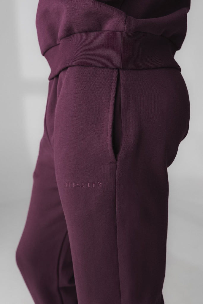 Cozy Jogger - Wine, Gender Neutral Jogger from Vitality Athletic and Athleisure Wear