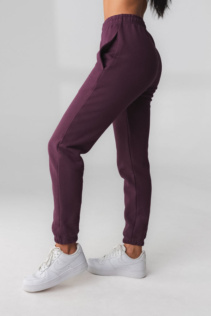Buy Regular Fit Cotton Wine Joggers for Women with Pockets online