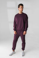 A man wearing Cozy Jogger - Wine, Gender Neutral Jogger from Vitality Athletic and Athleisure Wear
