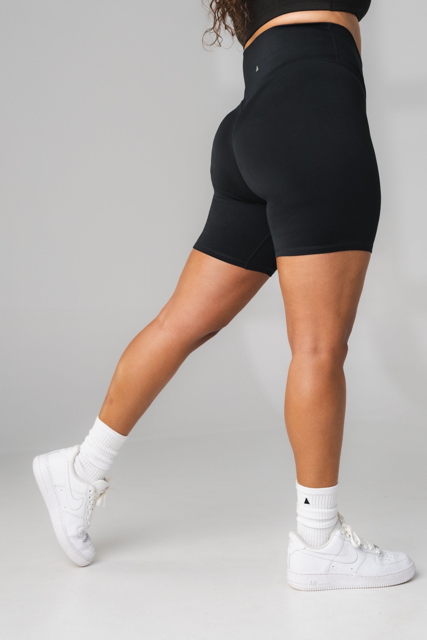 Daydream V Biker Short - Women's Black Workout Shorts – Vitality ...