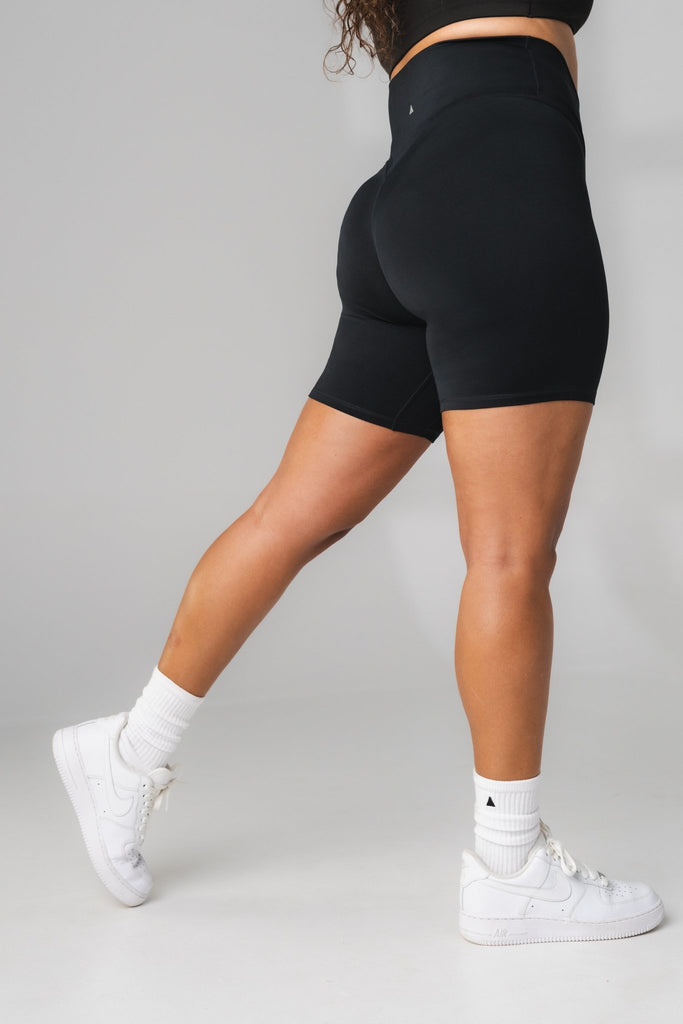 Daydream V Biker Short - Women's Black Workout Shorts – Vitality