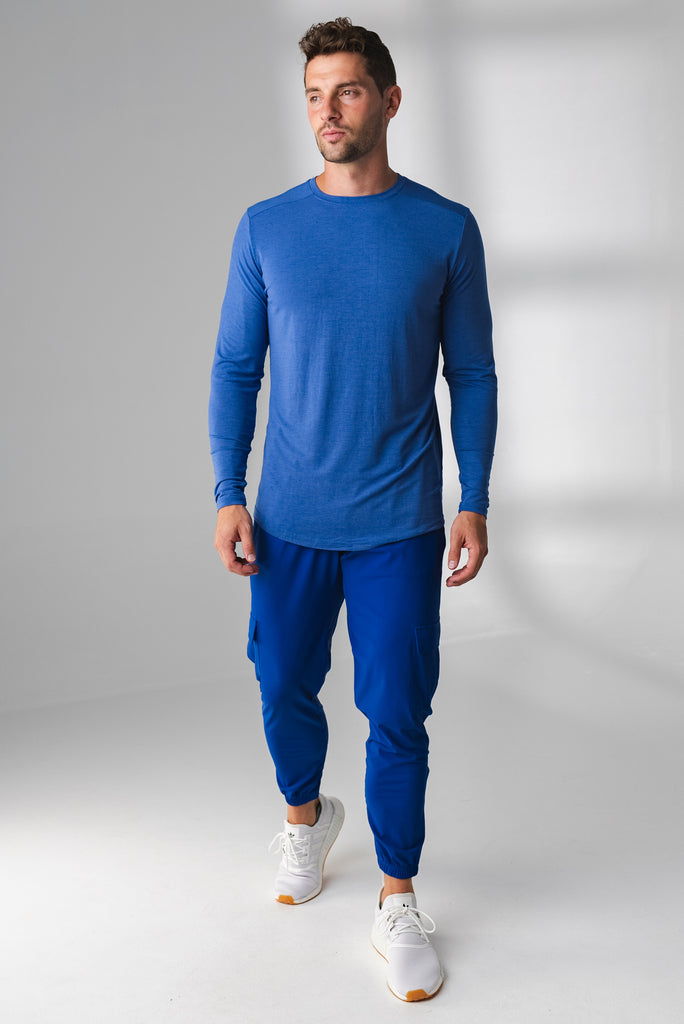 The Vital Long Sleeve Tee - Cascade Heather, Men's Tops from Vitality Athletic and Athleisure Wear