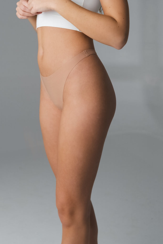 Women's Seamless Nude Thong Panties Underwear, 4-Pack