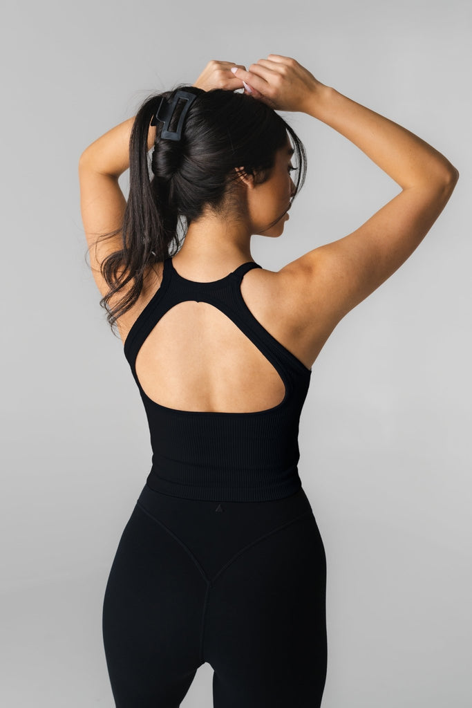 Synergy Open Back Tank - Midnight, Women's Tops from Vitality Athletic and Athleisure Wear