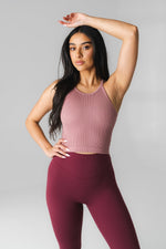 Synergy Open Back Tank - Rose, Women's Tops from Vitality Athletic and Athleisure Wear