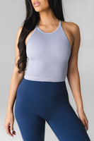 Synergy Open Back Tank - Sky, Women's Tops from Vitality Athletic and Athleisure Wear