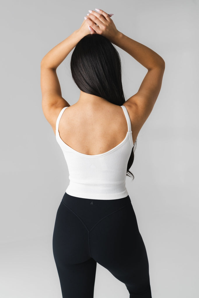 Synergy V Tank - Snow, Women's Tops from Vitality Athletic and Athleisure Wear